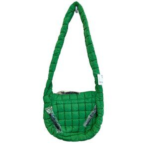 Free People Quilted Green Crossbody Shoulder Bag NWT